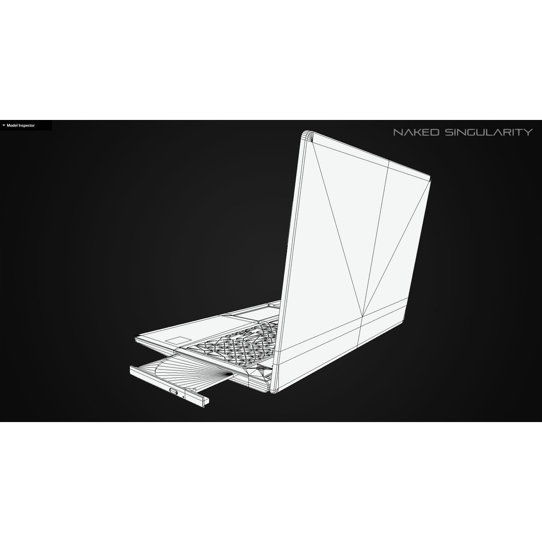 Laptop 3D Model – Low Poly Computer Asset with PBR Textures - View 6
