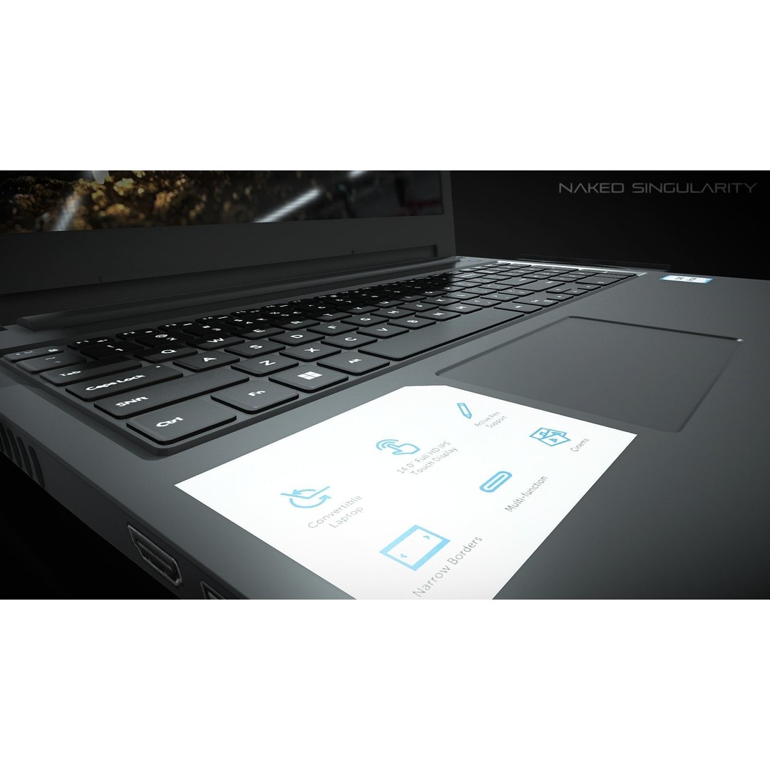Laptop 3D Model – Low Poly Computer Asset with PBR Textures - View 9