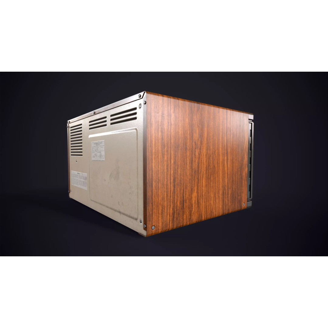 Vintage Microwave 3D Model – Low Poly Retro Kitchen Appliance, FBX - View 13