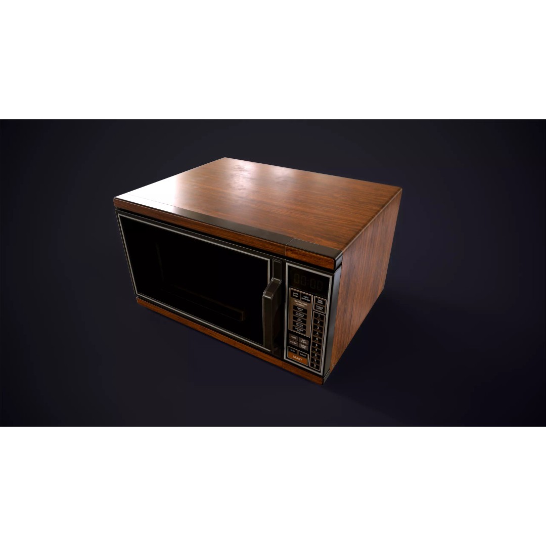 Vintage Microwave 3D Model – Low Poly Retro Kitchen Appliance, FBX - View 14