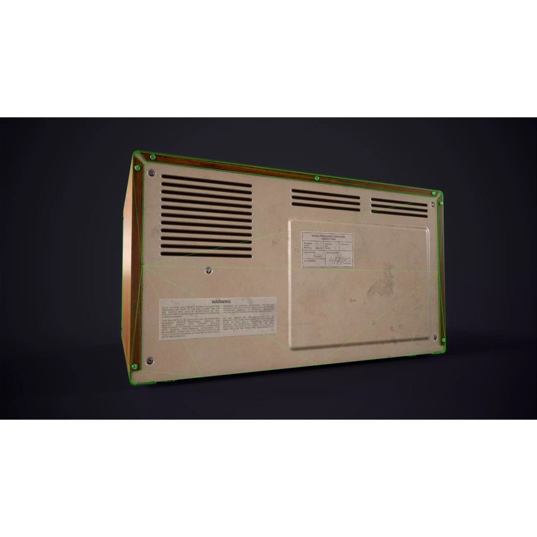 Vintage Microwave 3D Model – Low Poly Retro Kitchen Appliance, FBX - View 18