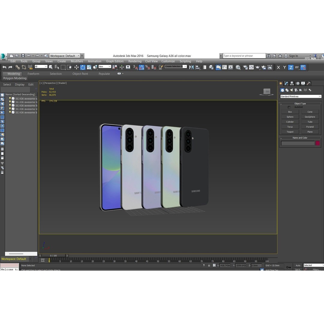 Samsung Galaxy A36 5G 3D Model – Low Poly Game Asset, FBX, OBJ