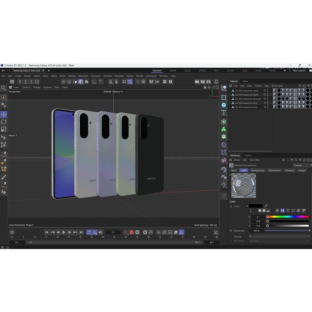 Samsung Galaxy A36 5G 3D Model – Low Poly Game Asset, FBX, OBJ - View 35