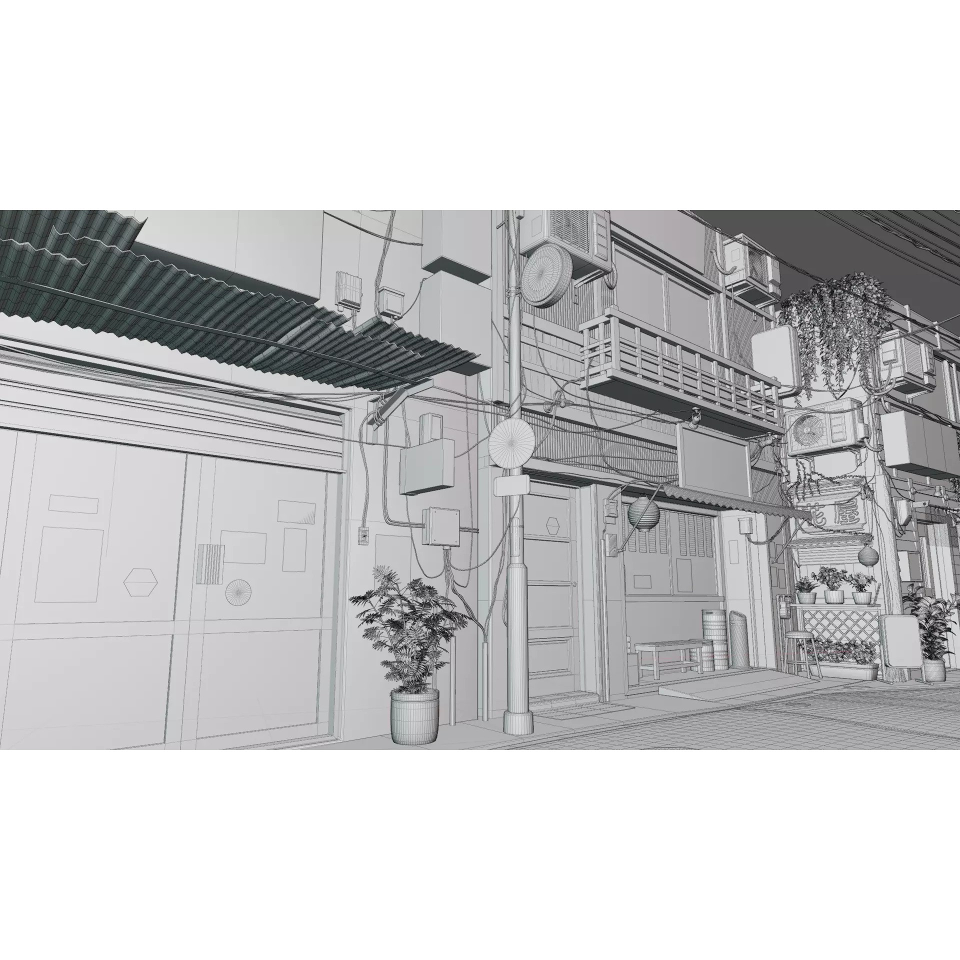 Japanese City Streets Pack - Low-Poly Game-Ready 3D Model