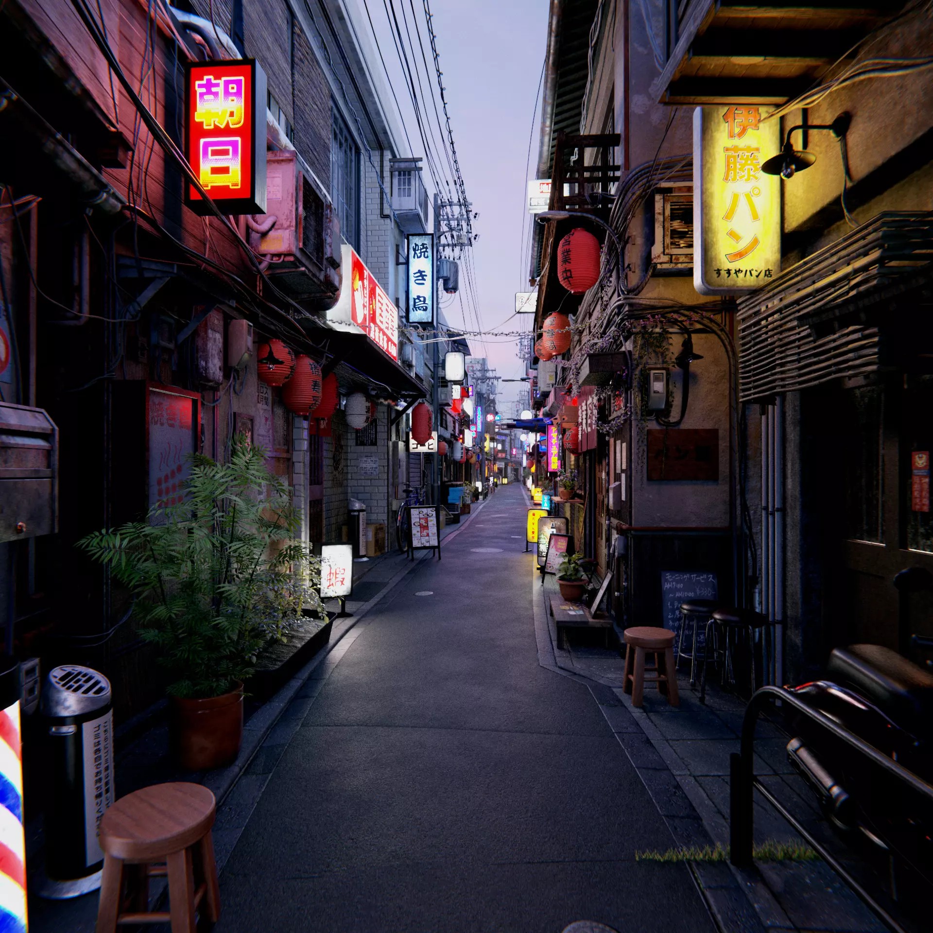 Japanese City Streets Pack - Low-Poly Game-Ready 3D Model - View 25