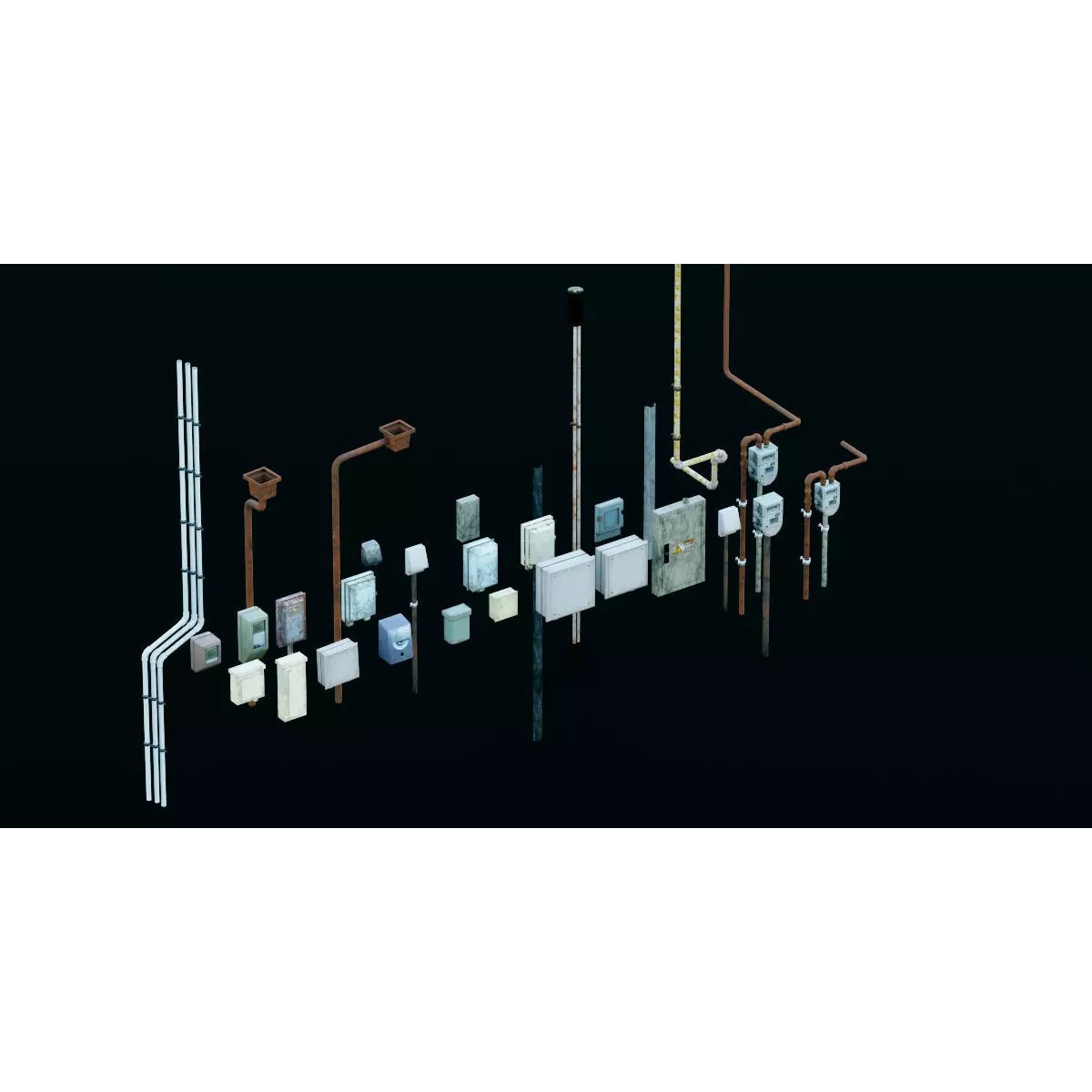 Japanese City Streets Pack - Low-Poly Game-Ready 3D Model - View 34