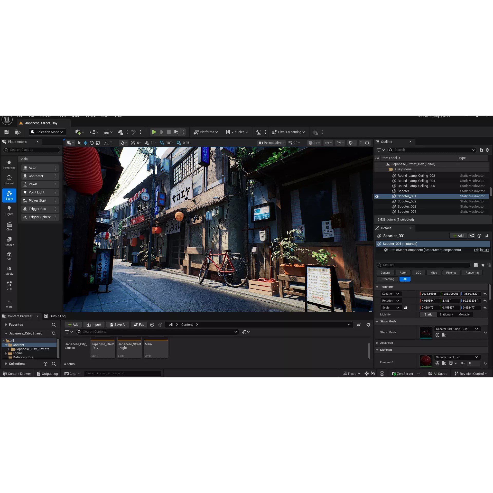 Japanese City Streets Pack - Low-Poly Game-Ready 3D Model - View 4