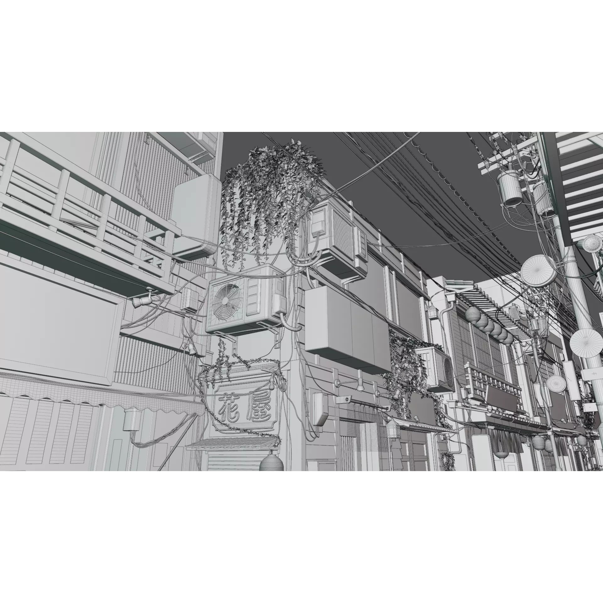 Japanese City Streets Pack - Low-Poly Game-Ready 3D Model - View 46