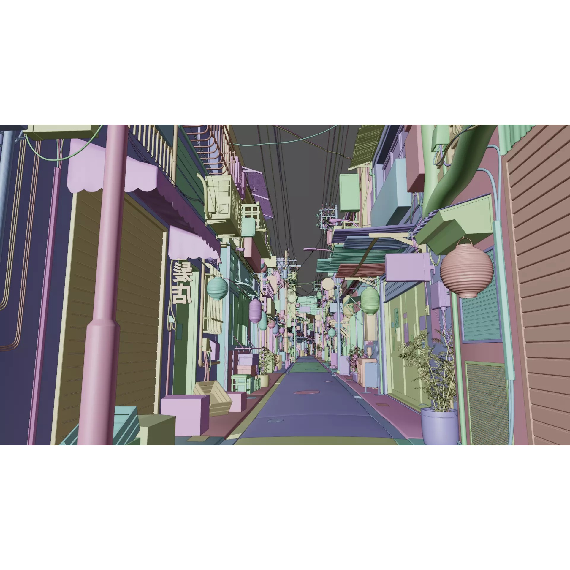 Japanese City Streets Pack - Low-Poly Game-Ready 3D Model - View 48