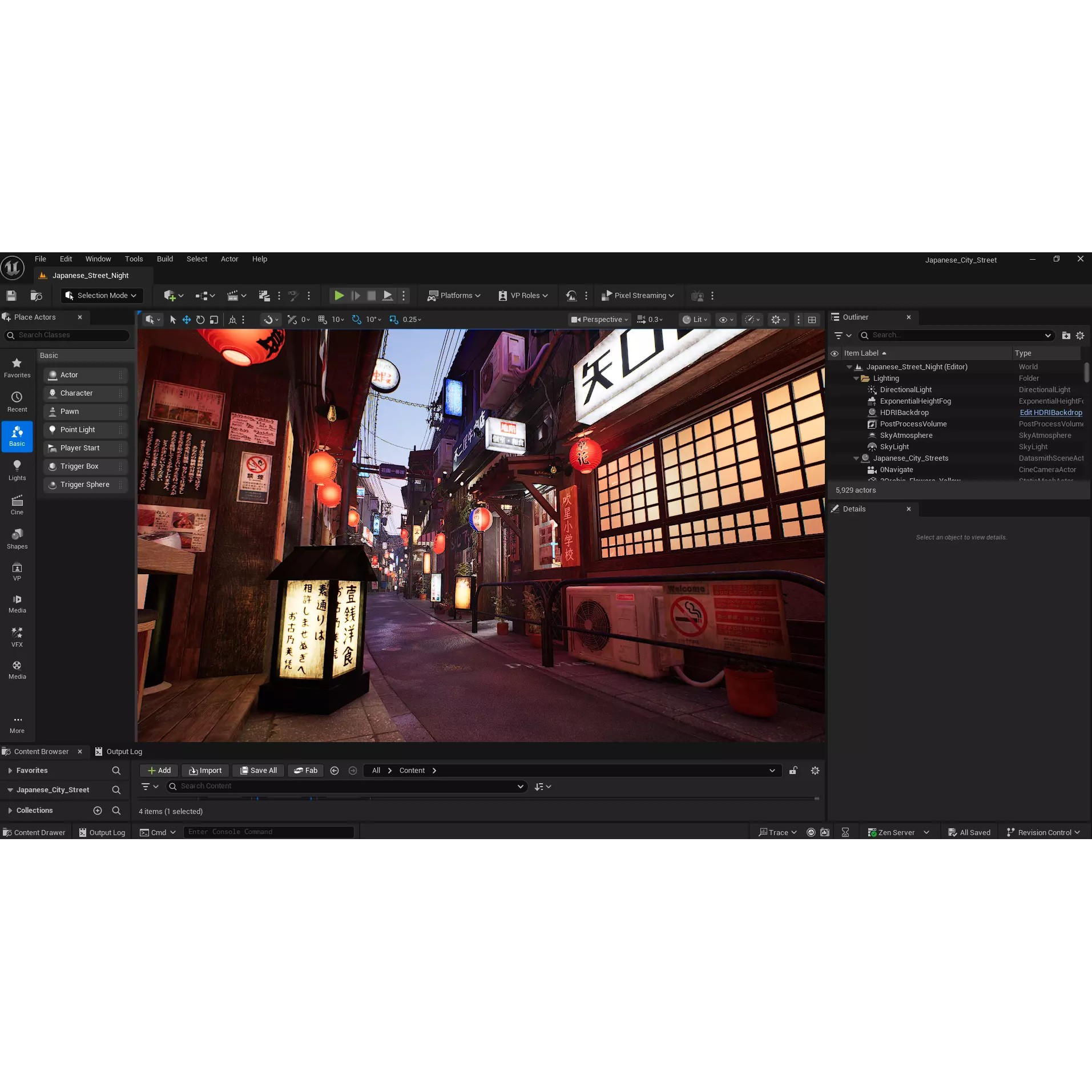 Japanese City Streets Pack - Low-Poly Game-Ready 3D Model - View 5