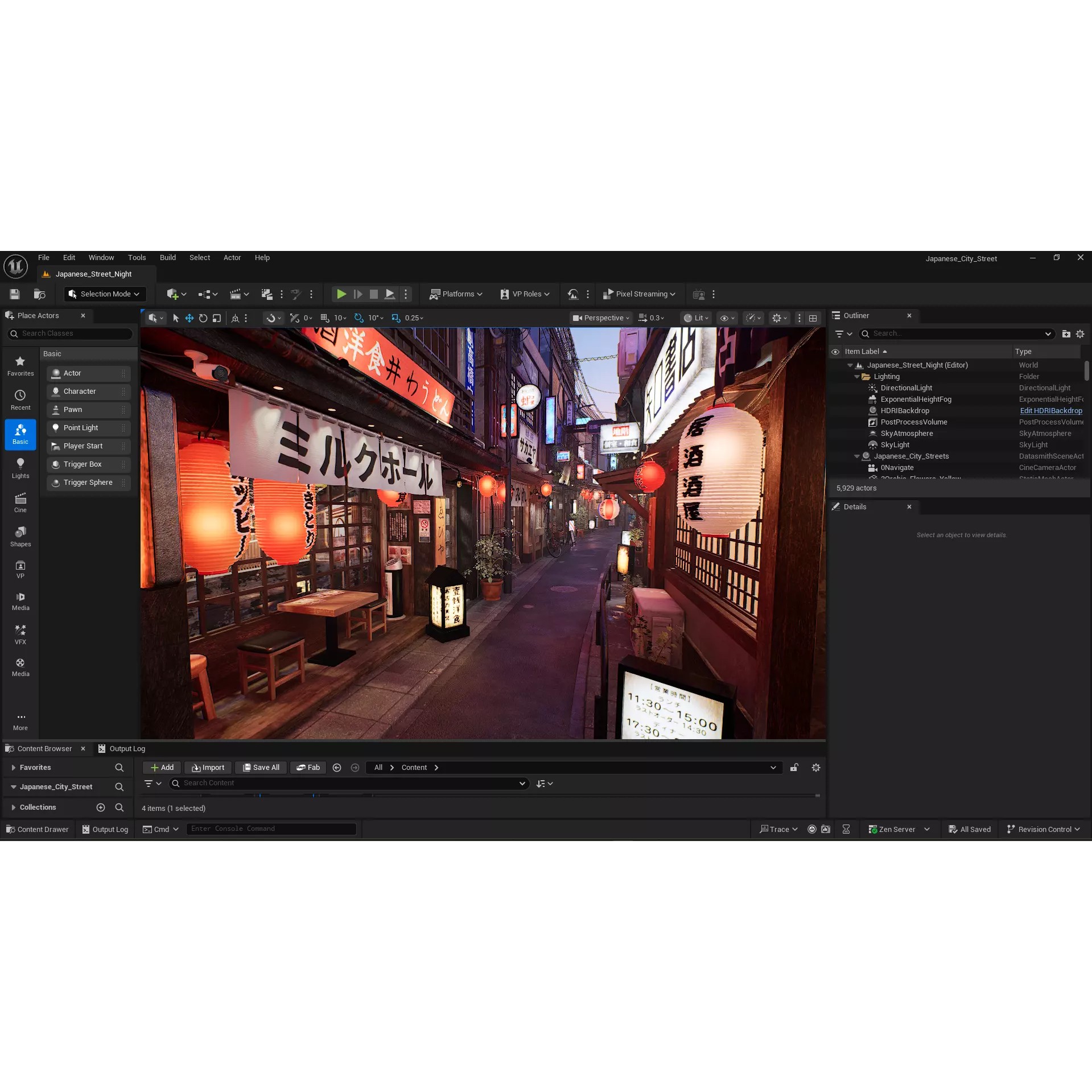 Japanese City Streets Pack - Low-Poly Game-Ready 3D Model - View 6