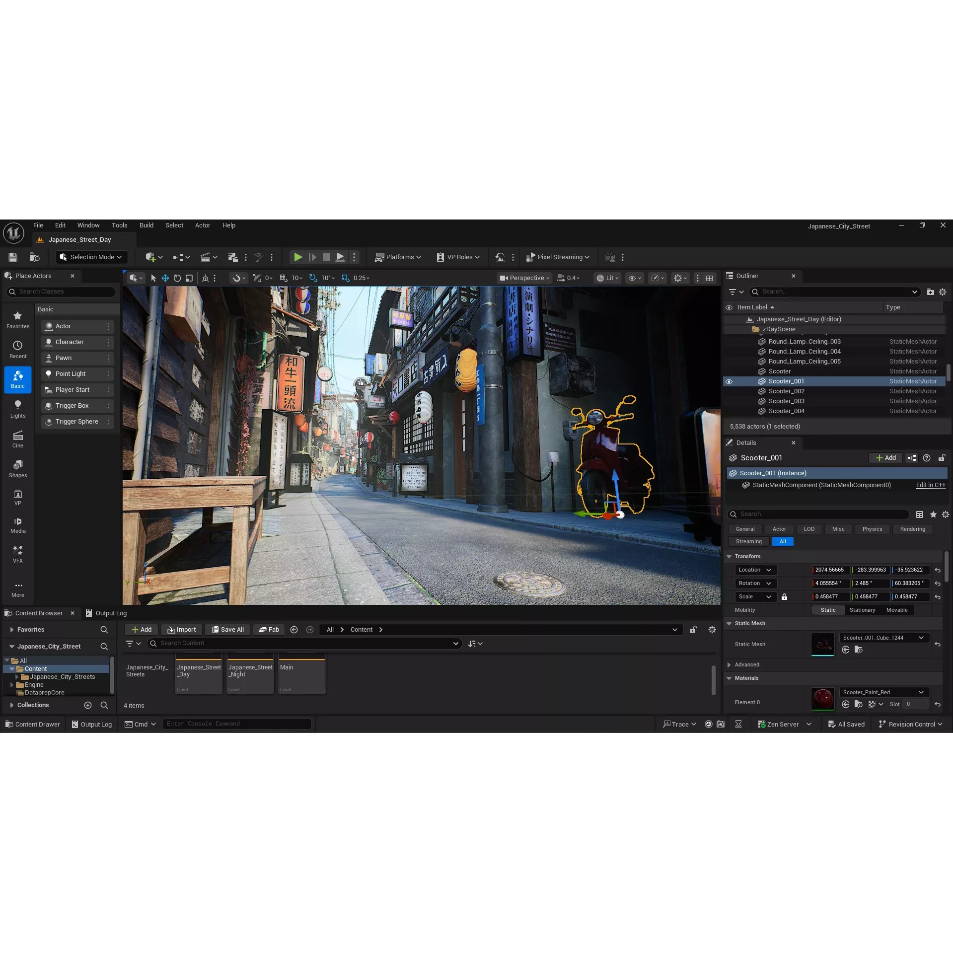 Japanese City Streets Pack - Low-Poly Game-Ready 3D Model - View 7