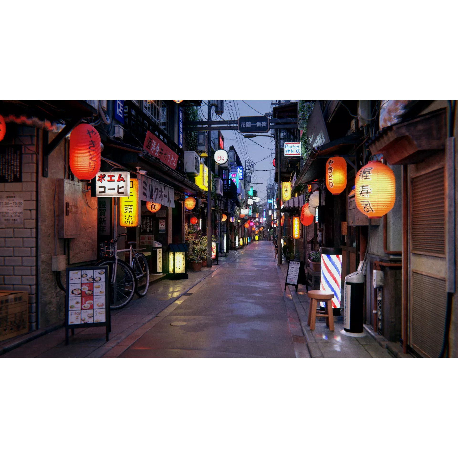 Japanese City Streets Pack - Low-Poly Game-Ready 3D Model - View 8