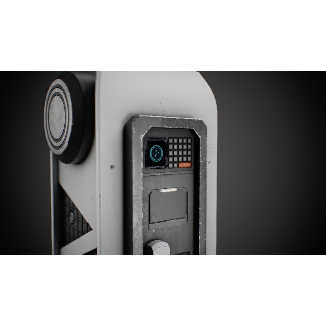 Futuristic Sci-Fi Terminal 3D Model – Low Poly Game Ready with PBR Textures - View 10