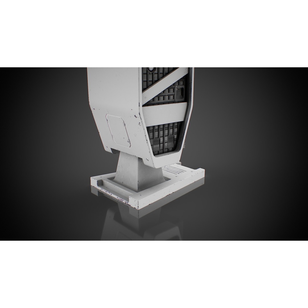 Futuristic Sci-Fi Terminal 3D Model – Low Poly Game Ready with PBR Textures - View 11