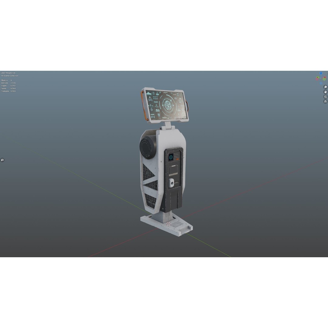 Futuristic Sci-Fi Terminal 3D Model – Low Poly Game Ready with PBR Textures - View 16