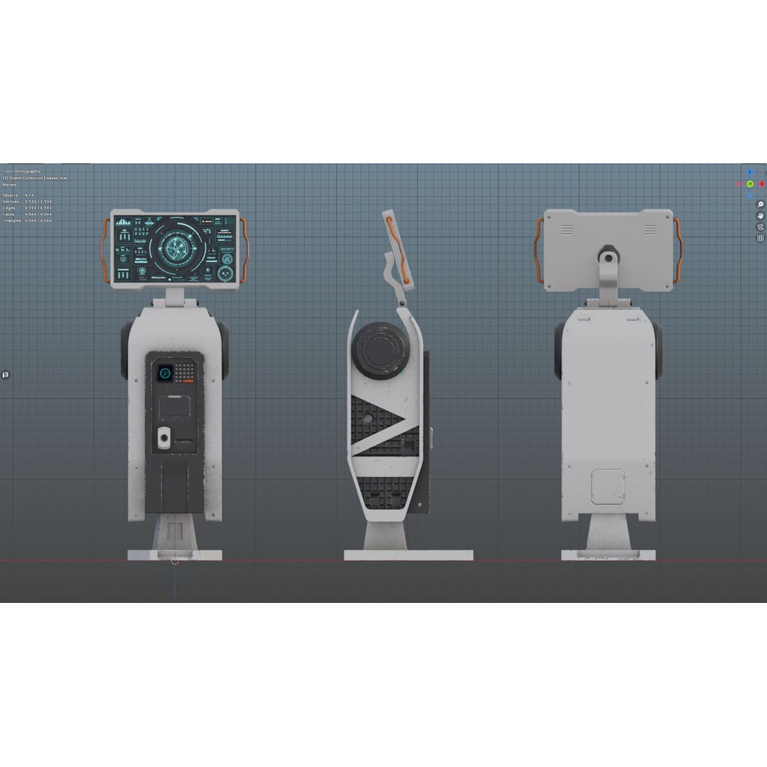 Futuristic Sci-Fi Terminal 3D Model – Low Poly Game Ready with PBR Textures - View 17