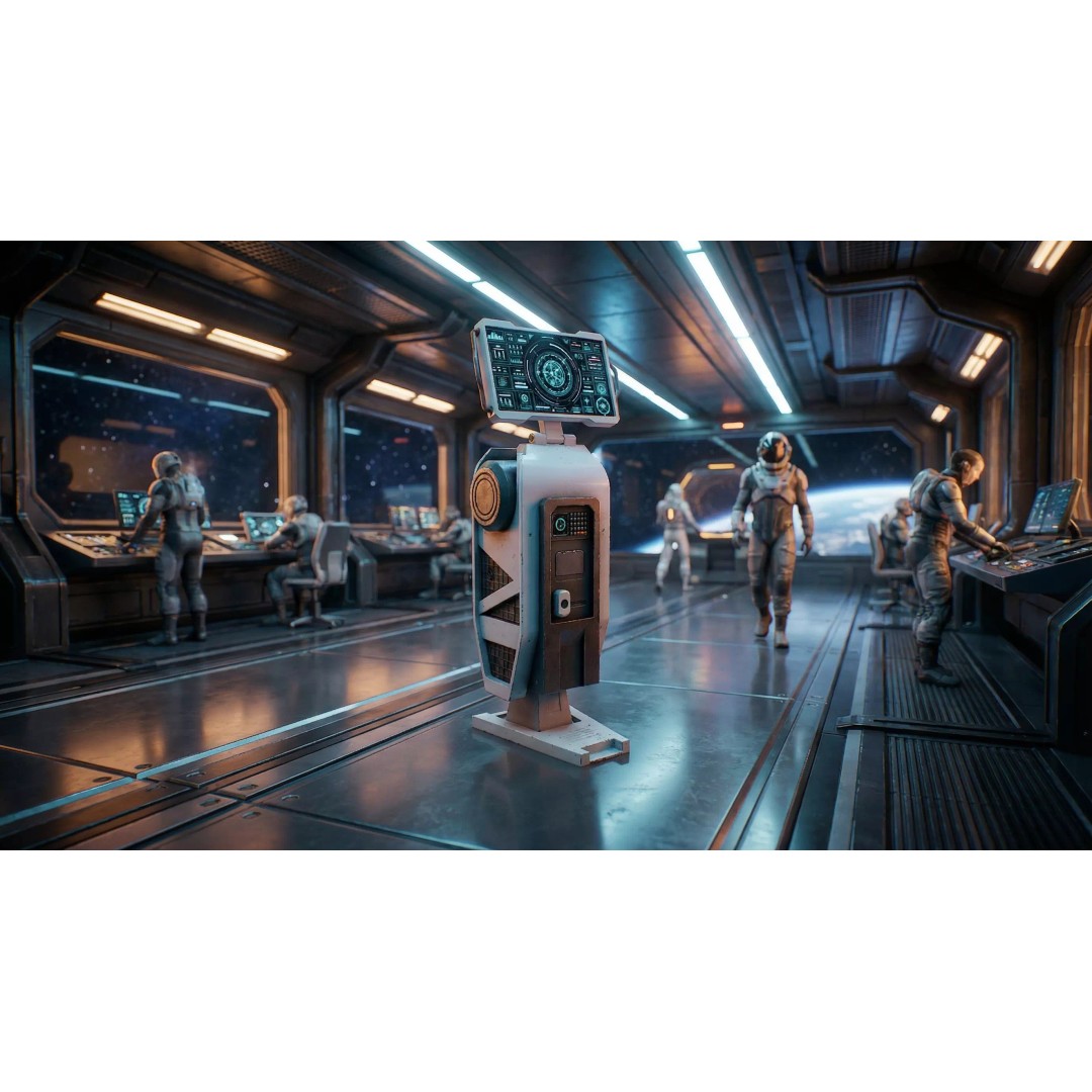 Futuristic Sci-Fi Terminal 3D Model – Low Poly Game Ready with PBR Textures - View 2