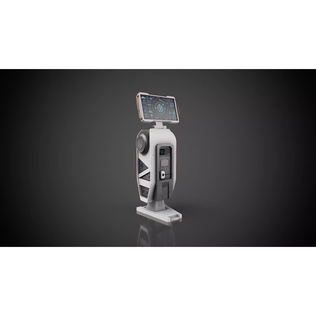 Futuristic Sci-Fi Terminal 3D Model – Low Poly Game Ready with PBR Textures - View 3