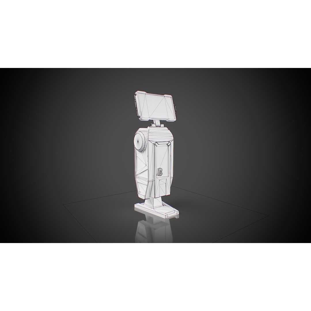 Futuristic Sci-Fi Terminal 3D Model – Low Poly Game Ready with PBR Textures - View 4