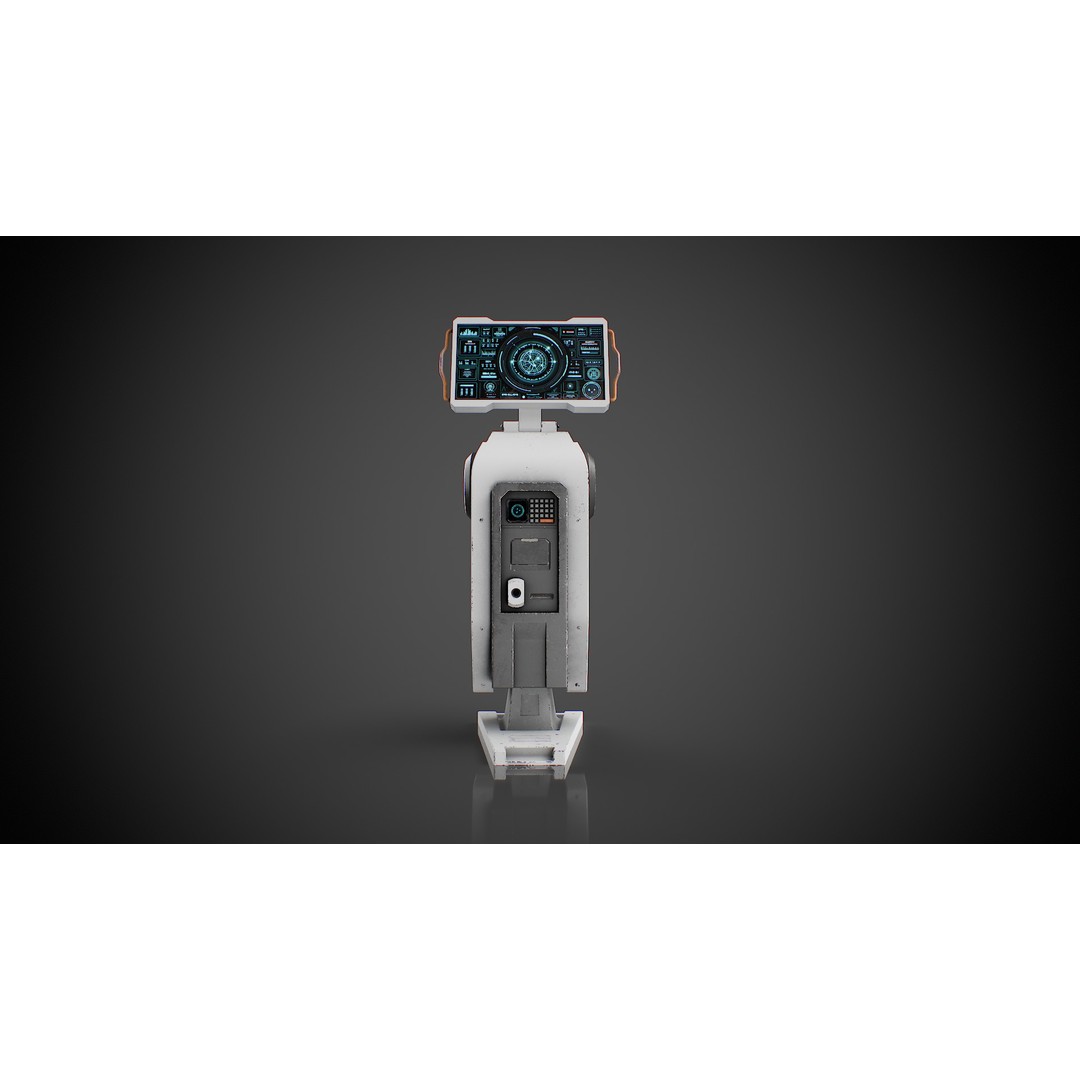 Futuristic Sci-Fi Terminal 3D Model – Low Poly Game Ready with PBR Textures - View 5