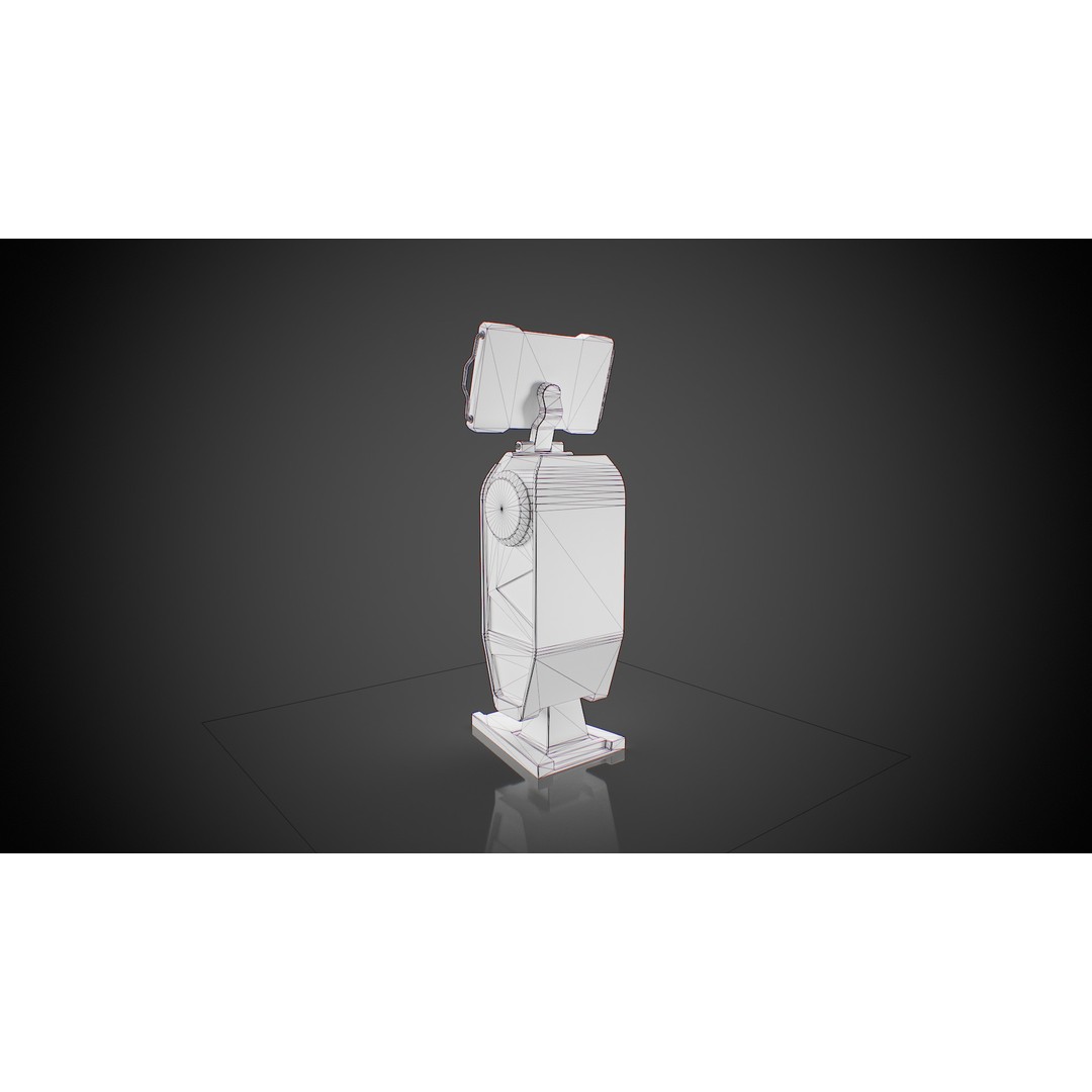 Futuristic Sci-Fi Terminal 3D Model – Low Poly Game Ready with PBR Textures - View 8
