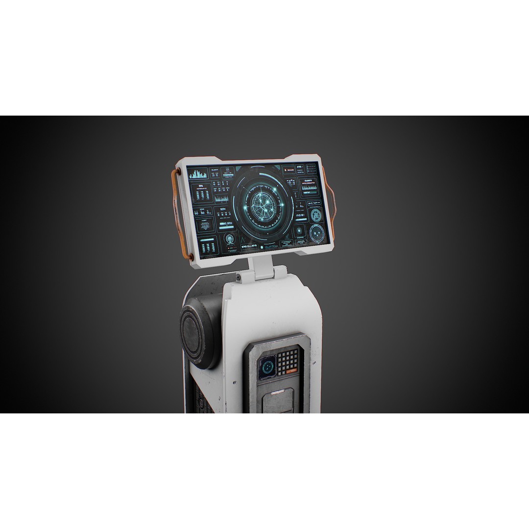 Futuristic Sci-Fi Terminal 3D Model – Low Poly Game Ready with PBR Textures - View 9