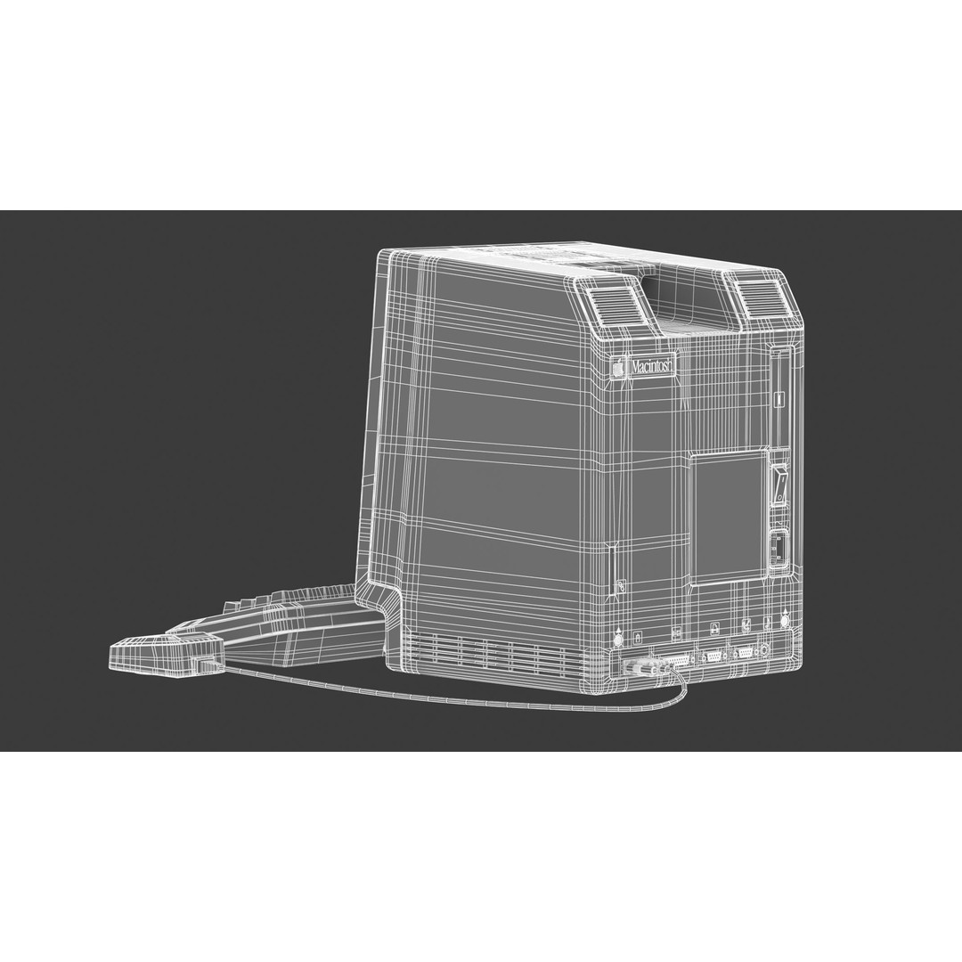 Apple Macintosh 128K 3D Model – Vintage Computer Asset, FBX/OBJ - View 31
