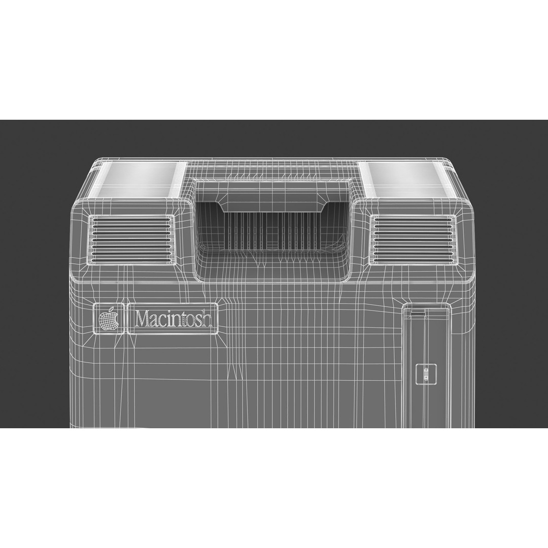 Apple Macintosh 128K 3D Model – Vintage Computer Asset, FBX/OBJ - View 33