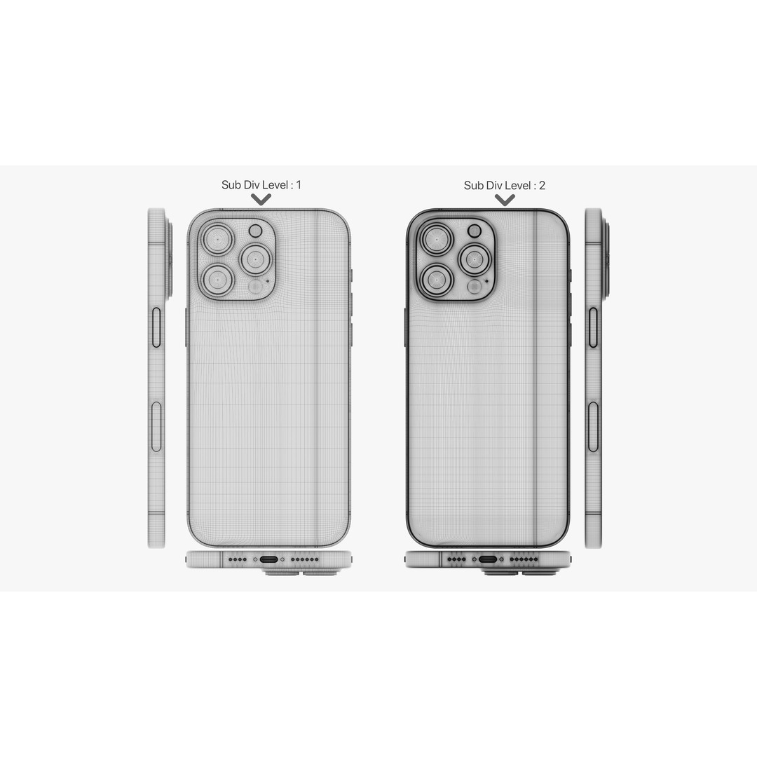 Apple iPhone 15 Pro Max 3D Model – High Poly PBR Asset, FBX & OBJ