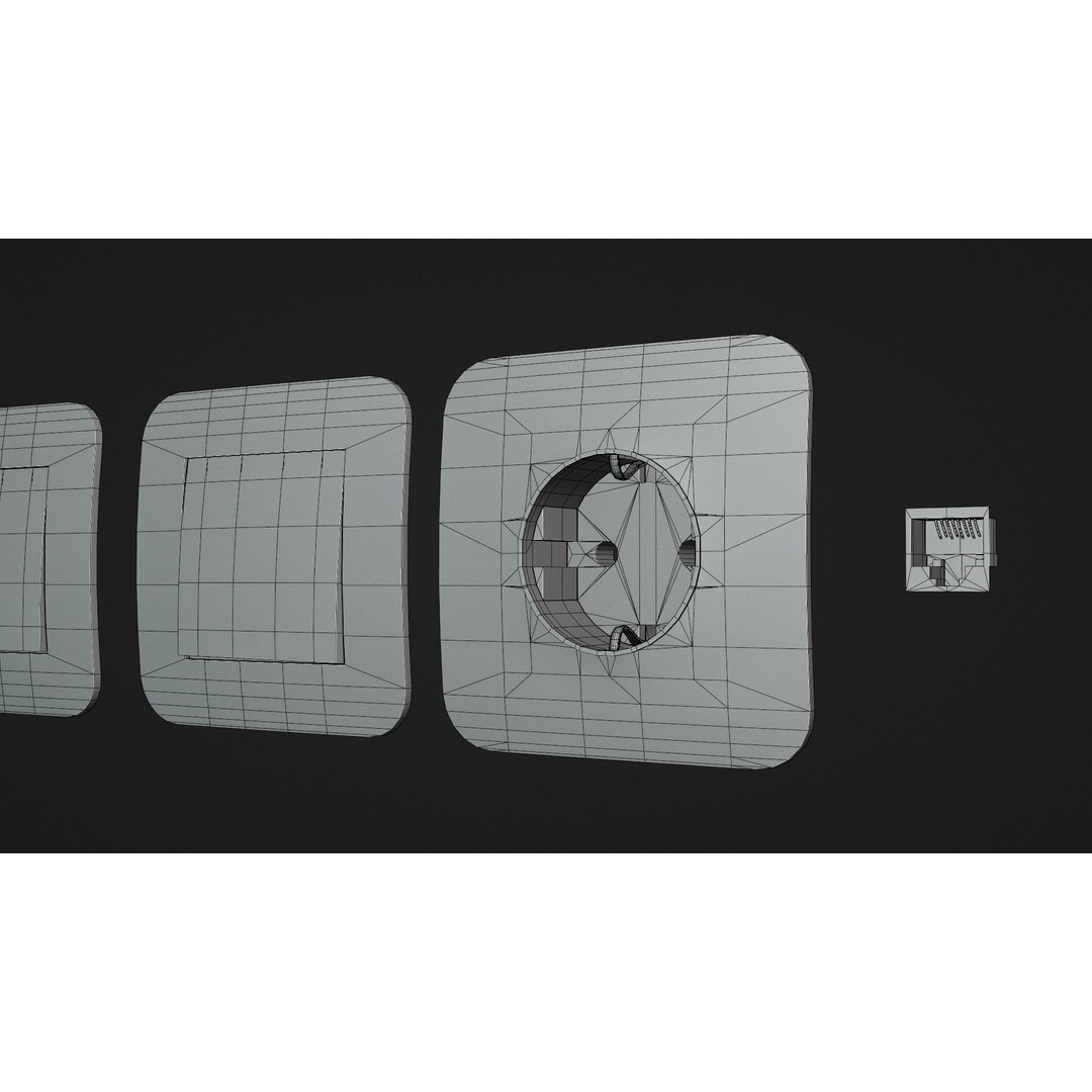 Switches and Outlets 3D Model – Low Poly Game Asset, FBX, OBJ - View 10