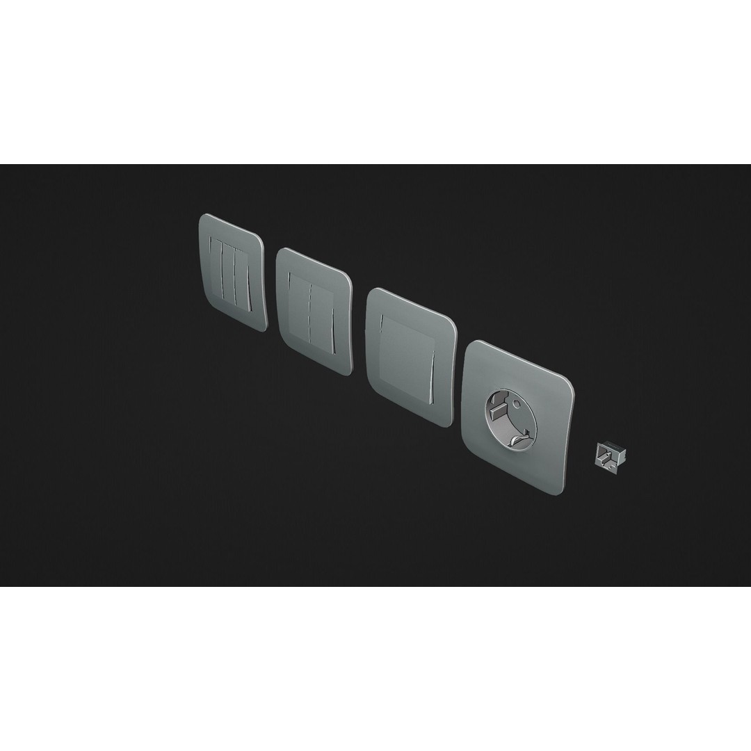 Switches and Outlets 3D Model – Low Poly Game Asset, FBX, OBJ - View 13
