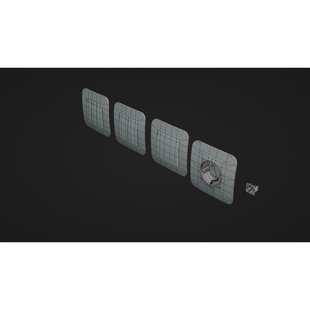 Switches and Outlets 3D Model – Low Poly Game Asset, FBX, OBJ - View 14