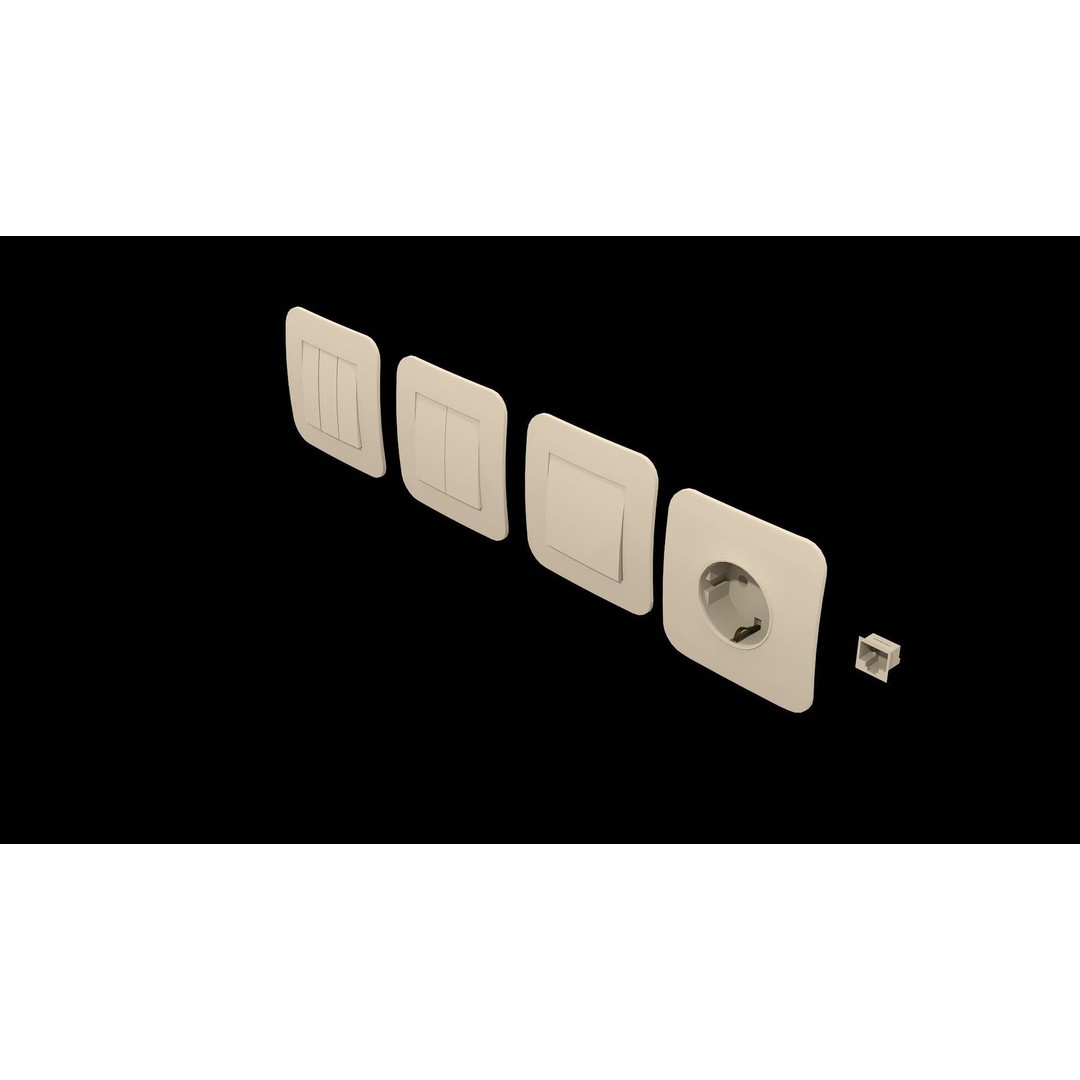Switches and Outlets 3D Model – Low Poly Game Asset, FBX, OBJ - View 4