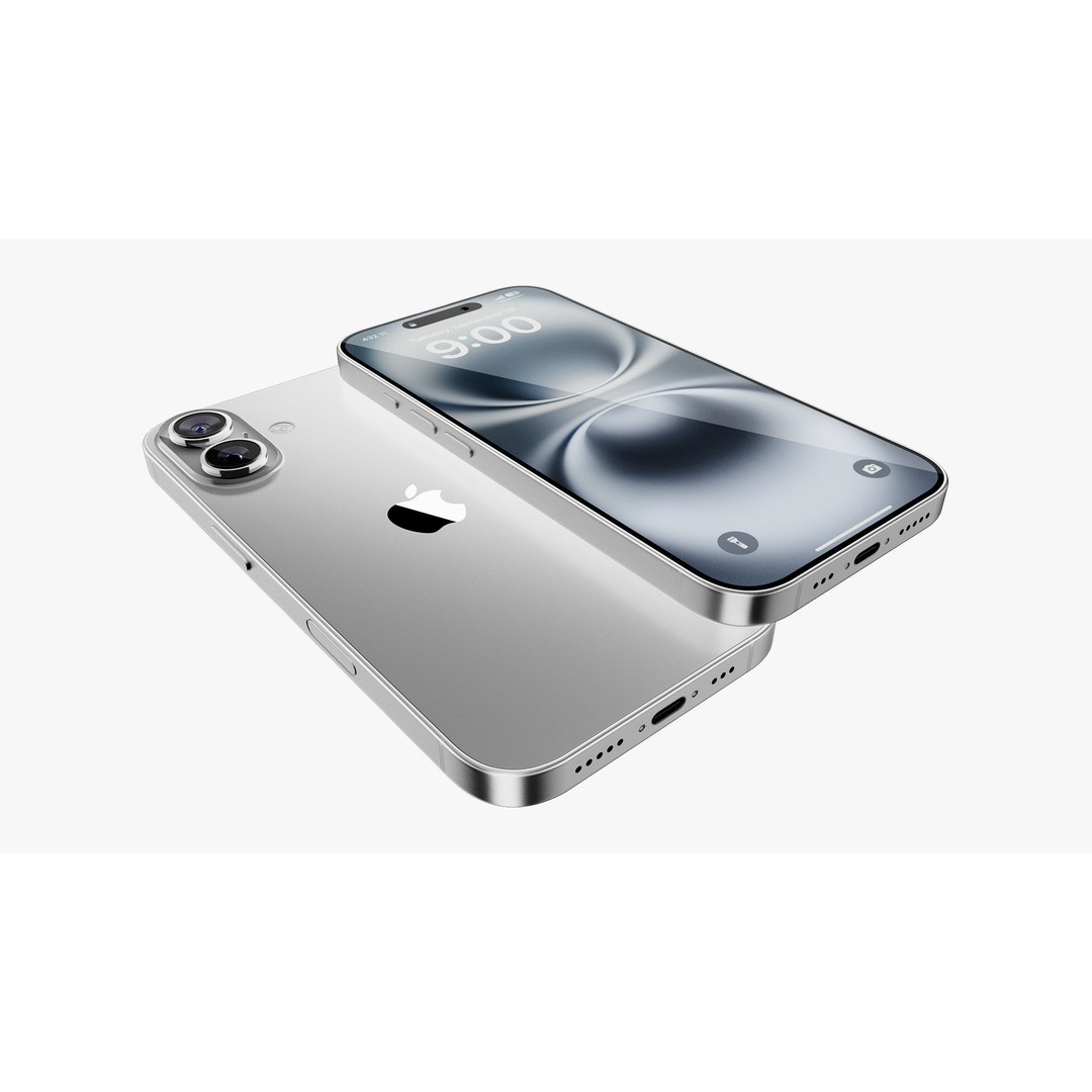 Apple iPhone 16 White 3D Model – High Poly PBR Asset, FBX, OBJ - View 10