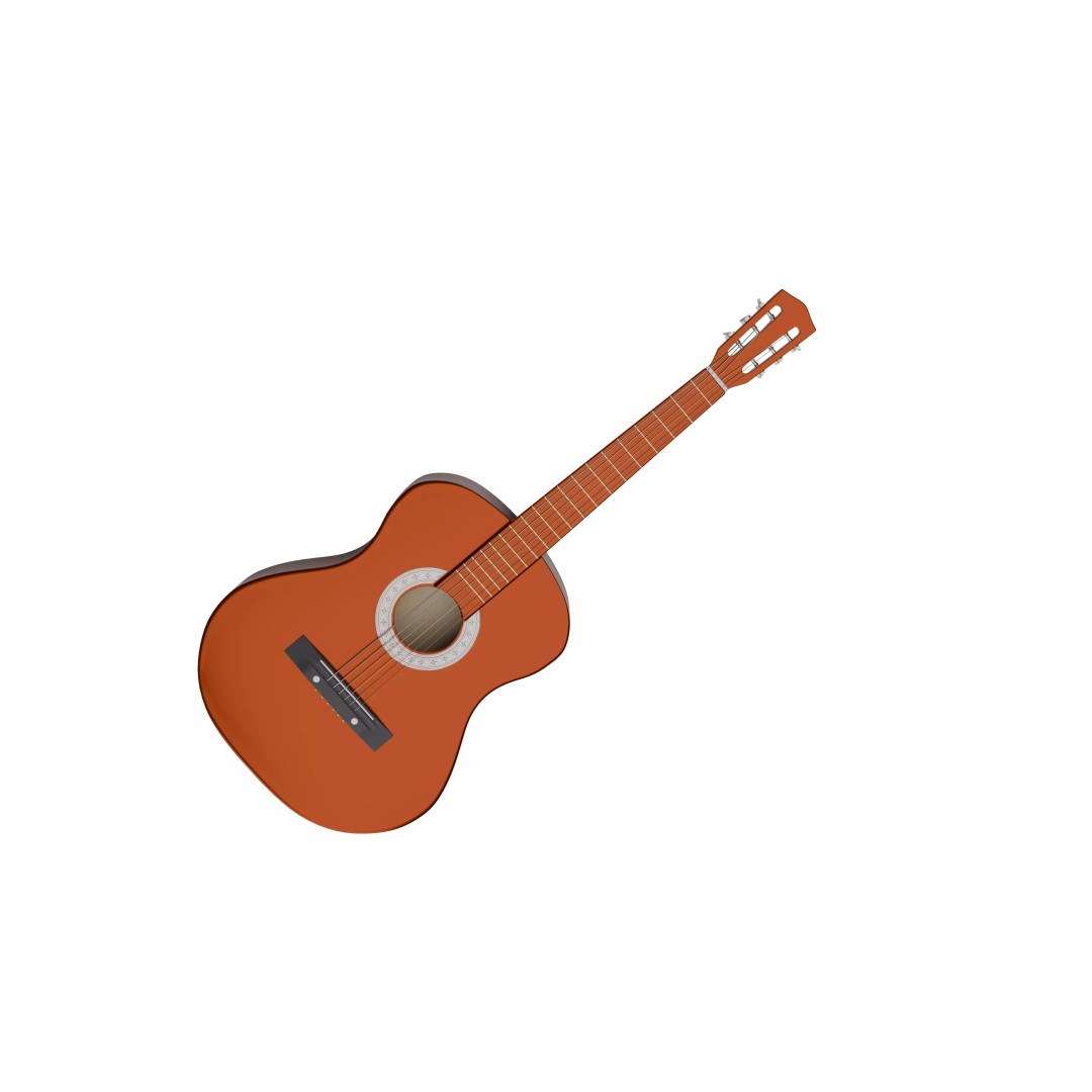 Guitar 3D Model – Low Poly Game Asset, FBX & OBJ Formats