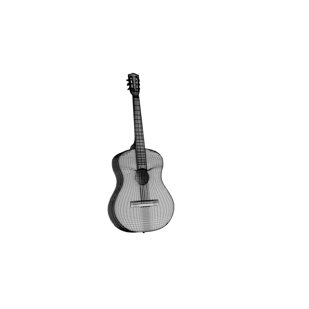 Guitar 3D Model – Low Poly Game Asset, FBX & OBJ Formats - View 9