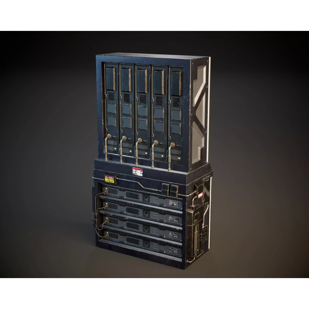 Sci-Fi Server Unit A 3D Model – Low-Poly PBR Game Asset, FBX/OBJ - View 17