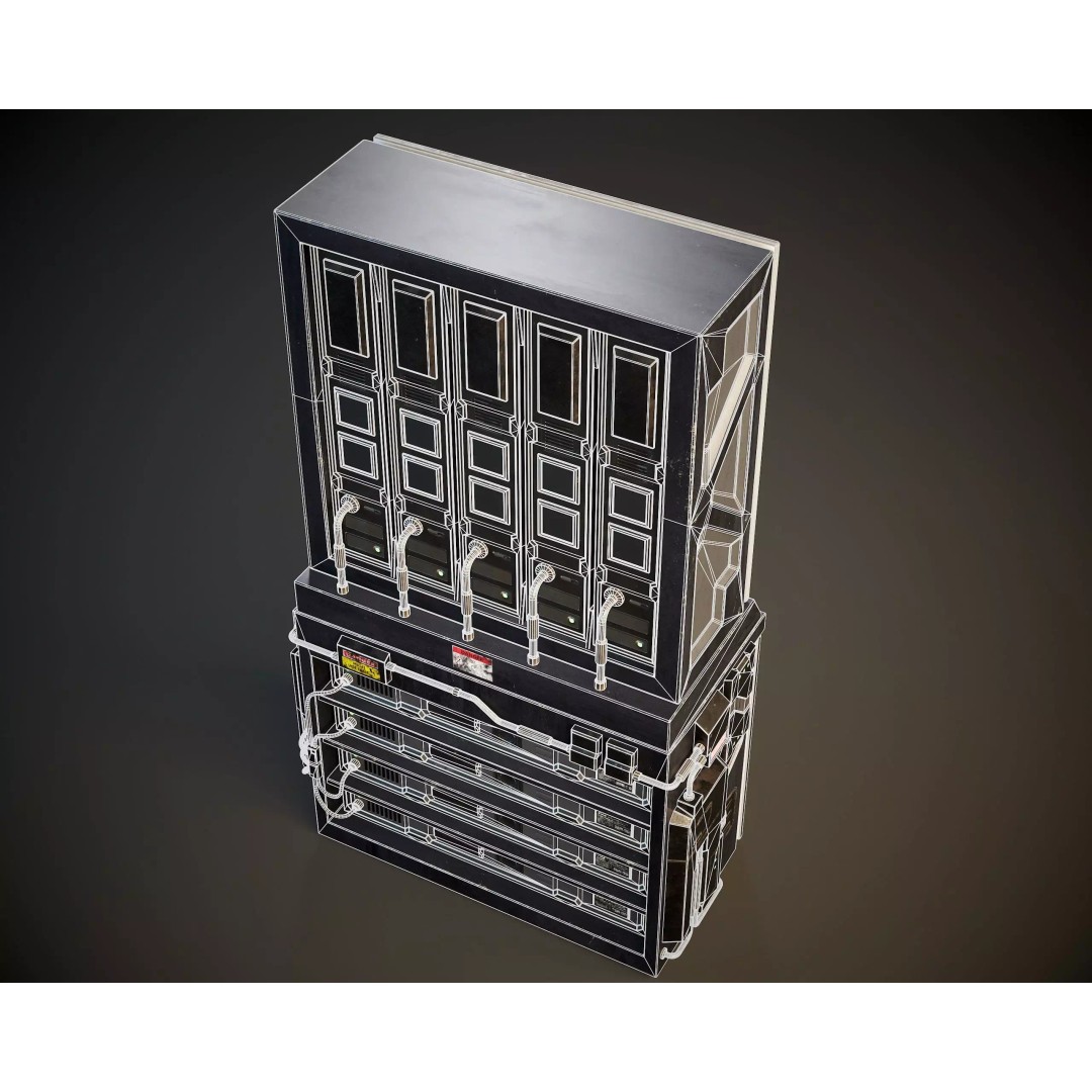 Sci-Fi Server Unit A 3D Model – Low-Poly PBR Game Asset, FBX/OBJ - View 8