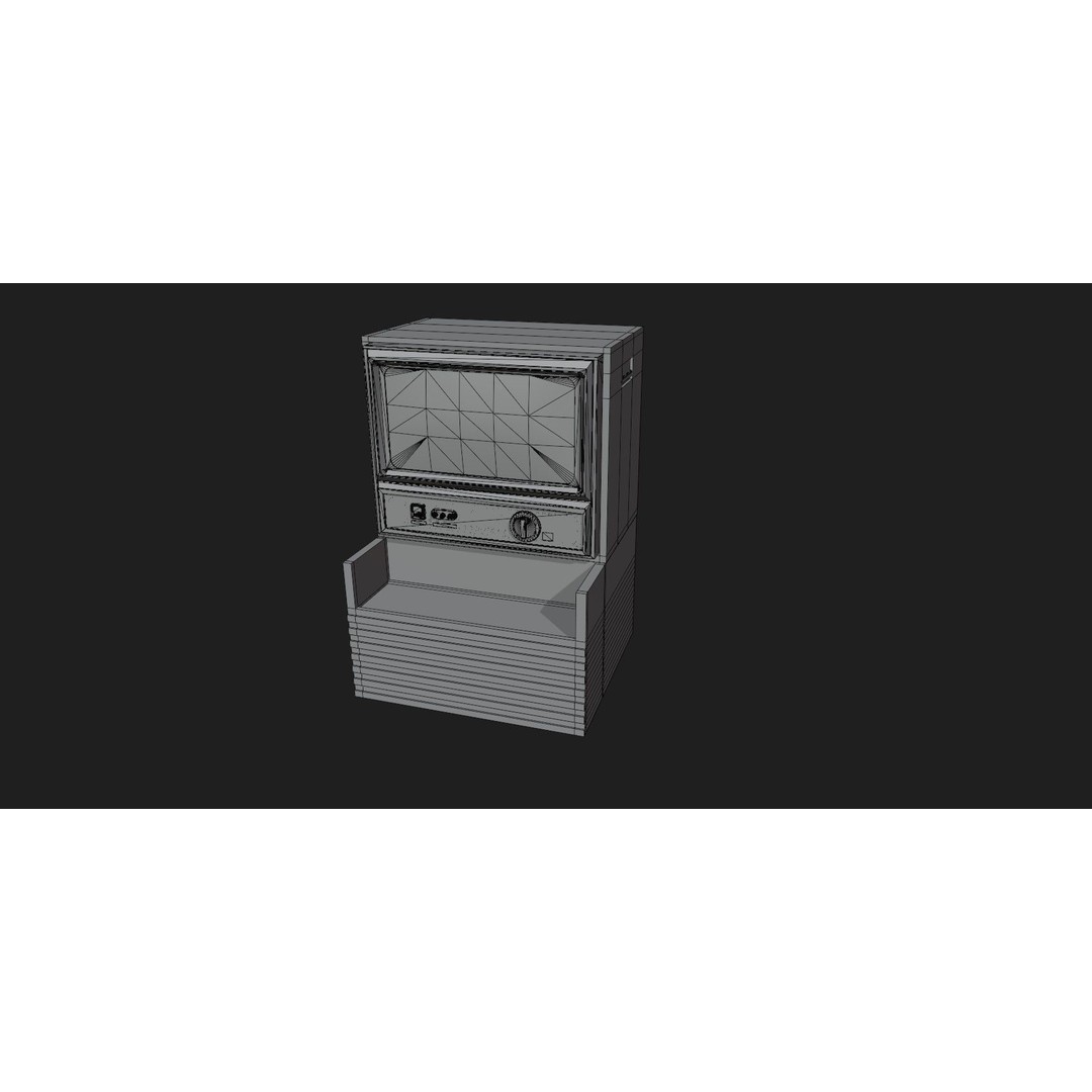 Retro Television 3D Model – Untextured Low Poly Mesh for Concepting
