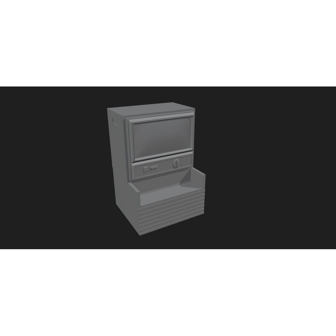 Retro Television 3D Model – Untextured Low Poly Mesh for Concepting - View 12