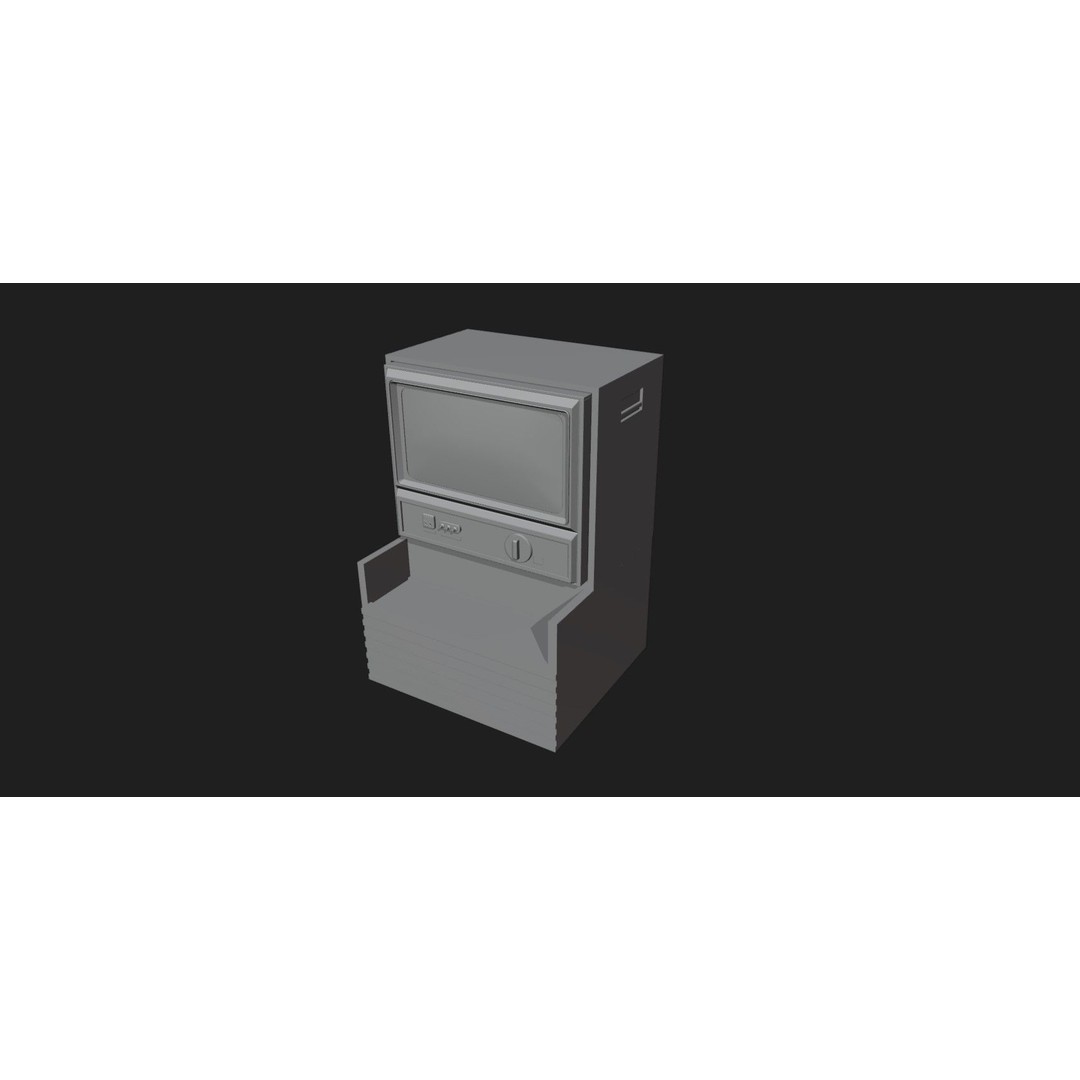 Retro Television 3D Model – Untextured Low Poly Mesh for Concepting - View 13
