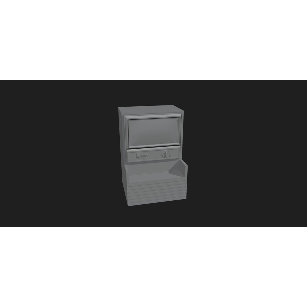 Retro Television 3D Model – Untextured Low Poly Mesh for Concepting - View 14