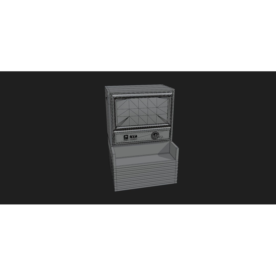 Retro Television 3D Model – Untextured Low Poly Mesh for Concepting - View 15