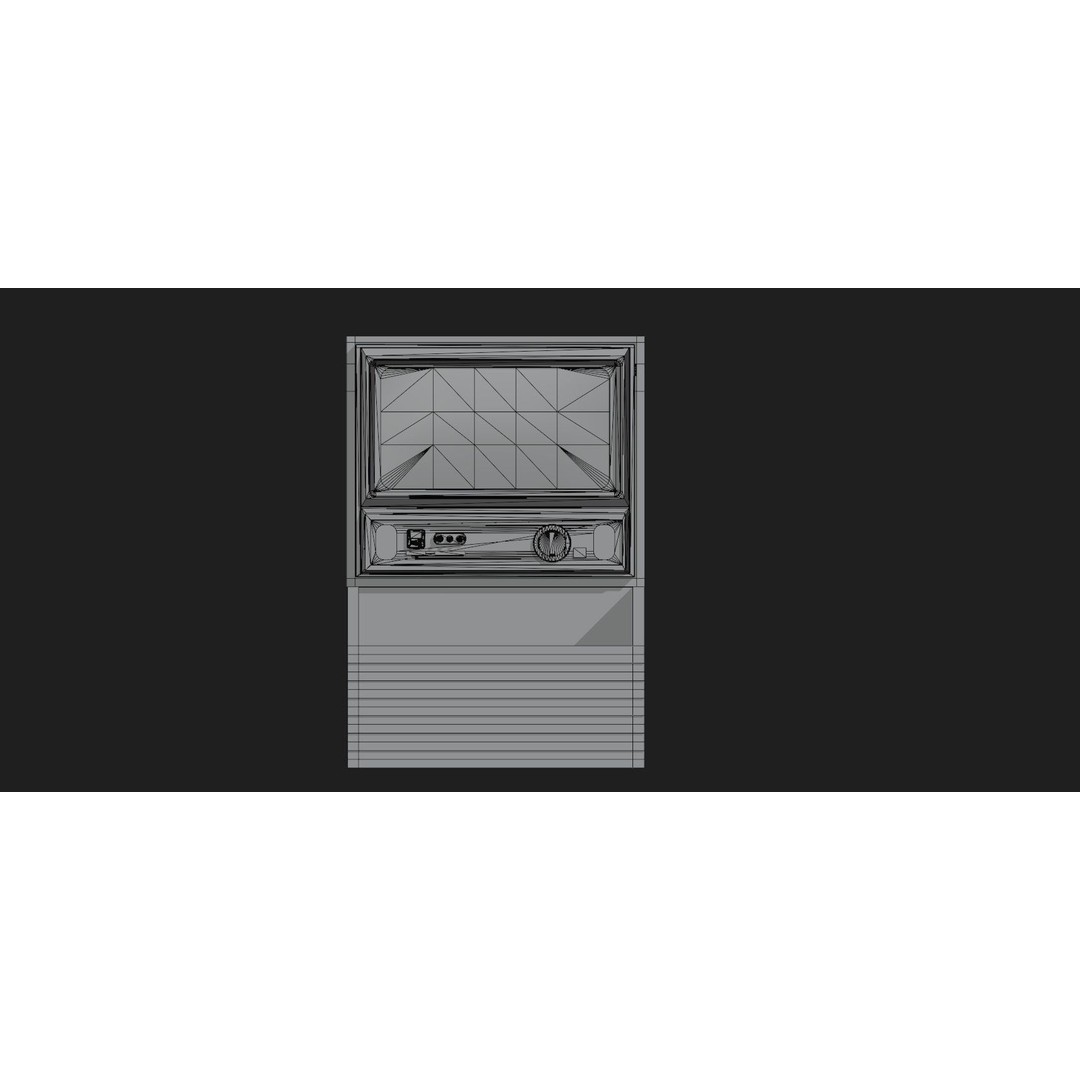 Retro Television 3D Model – Untextured Low Poly Mesh for Concepting - View 16
