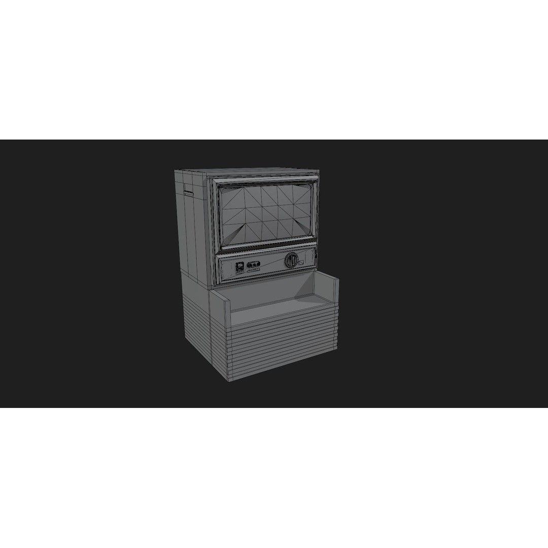 Retro Television 3D Model – Untextured Low Poly Mesh for Concepting - View 20
