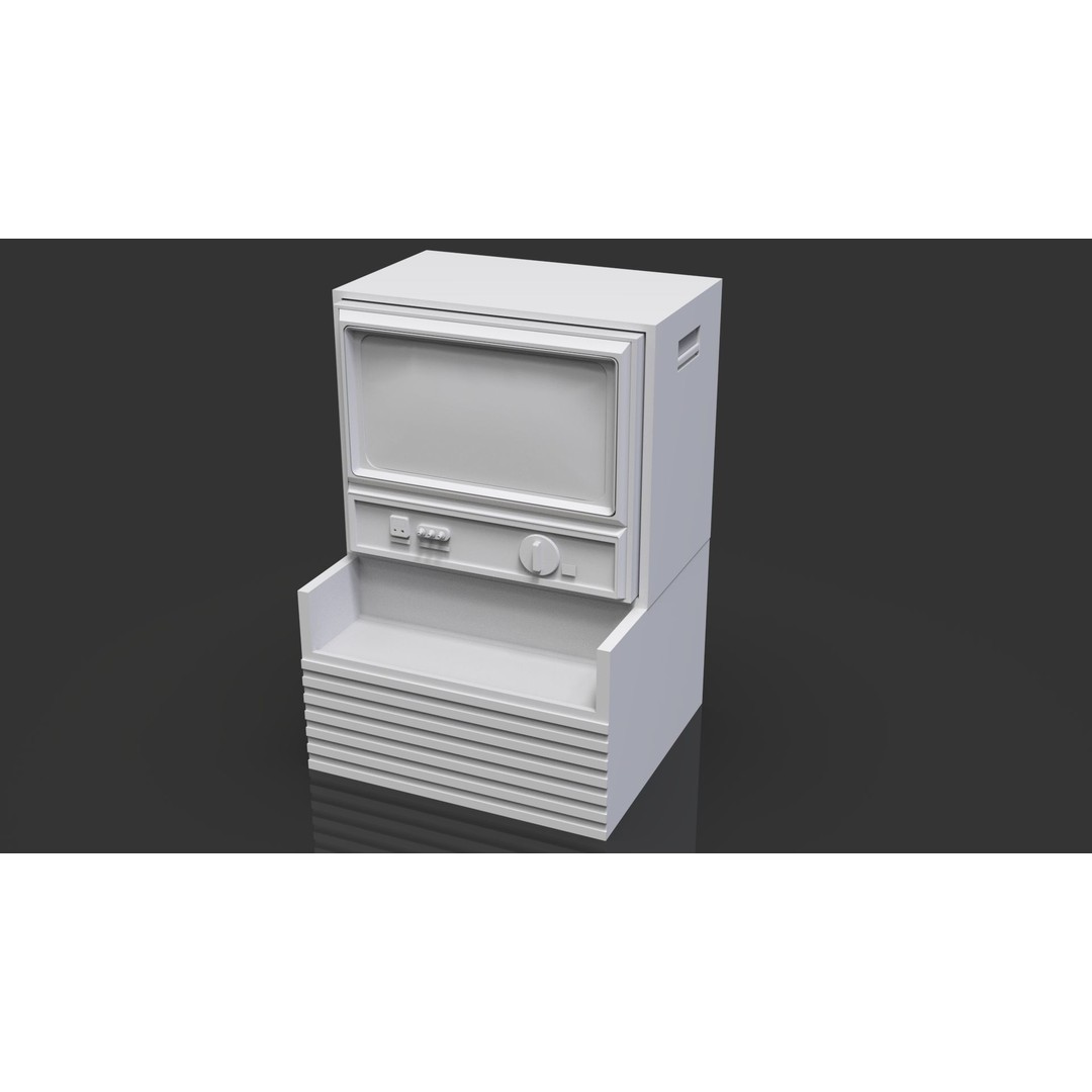 Retro Television 3D Model – Untextured Low Poly Mesh for Concepting - View 3