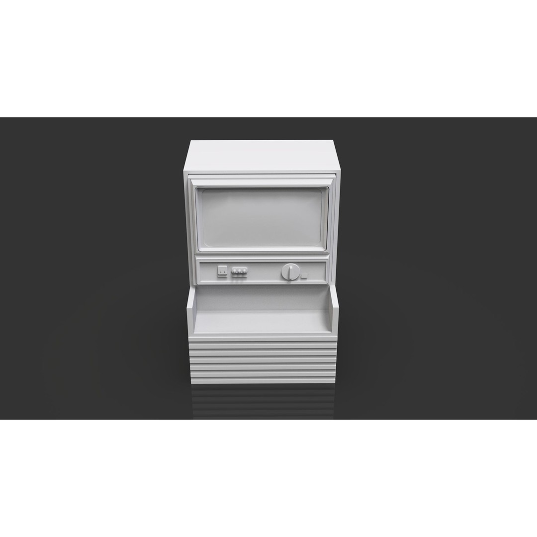 Retro Television 3D Model – Untextured Low Poly Mesh for Concepting - View 4