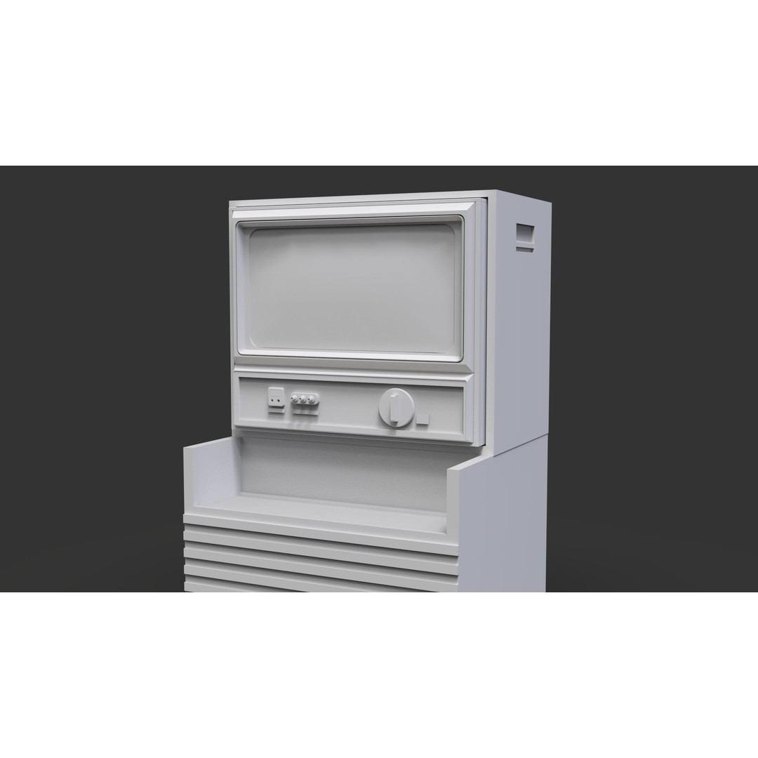 Retro Television 3D Model – Untextured Low Poly Mesh for Concepting - View 5