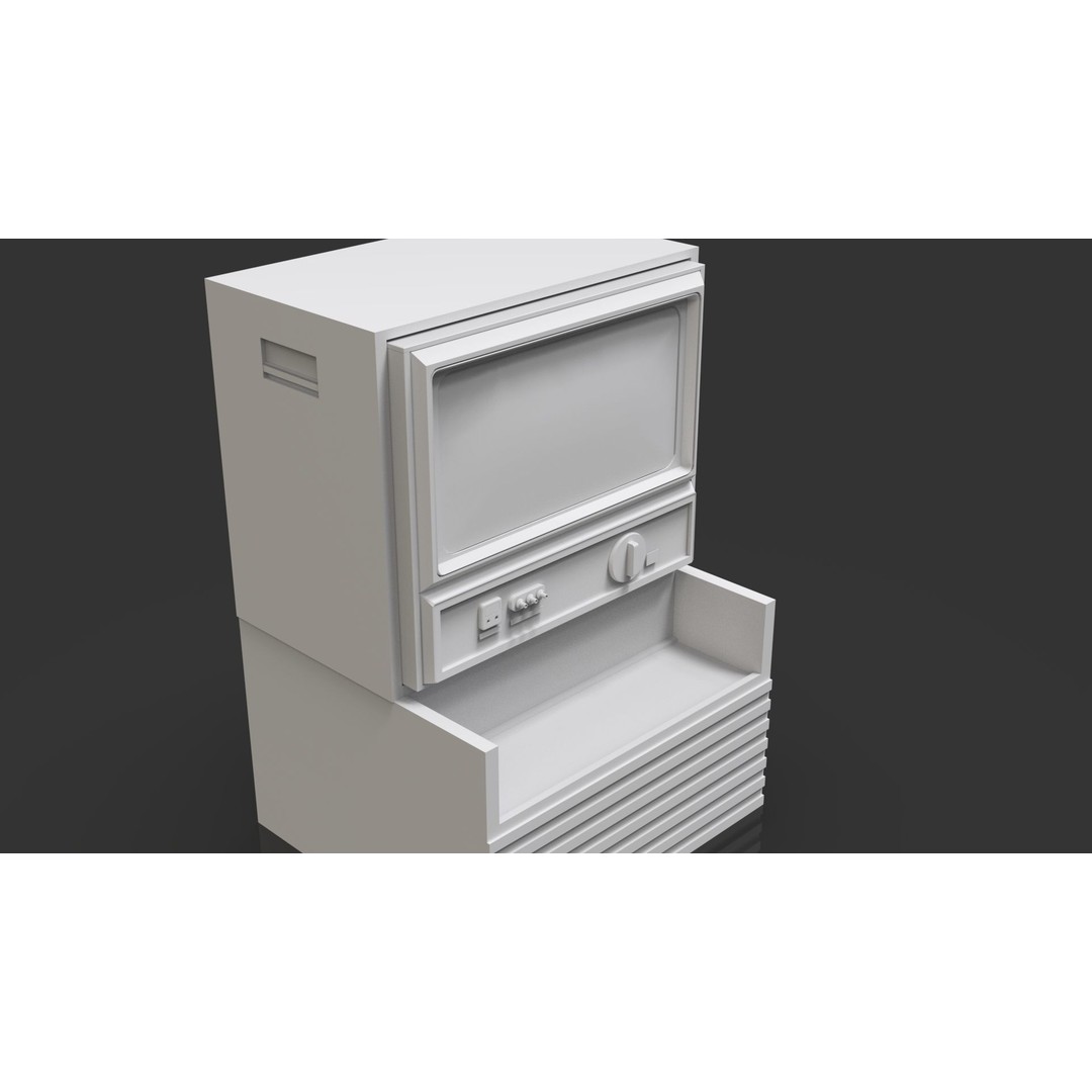 Retro Television 3D Model – Untextured Low Poly Mesh for Concepting - View 6